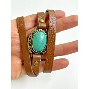 Premier Designs Desert Diva Wrap Bracelet Faux Turquoise Reversible Toggle